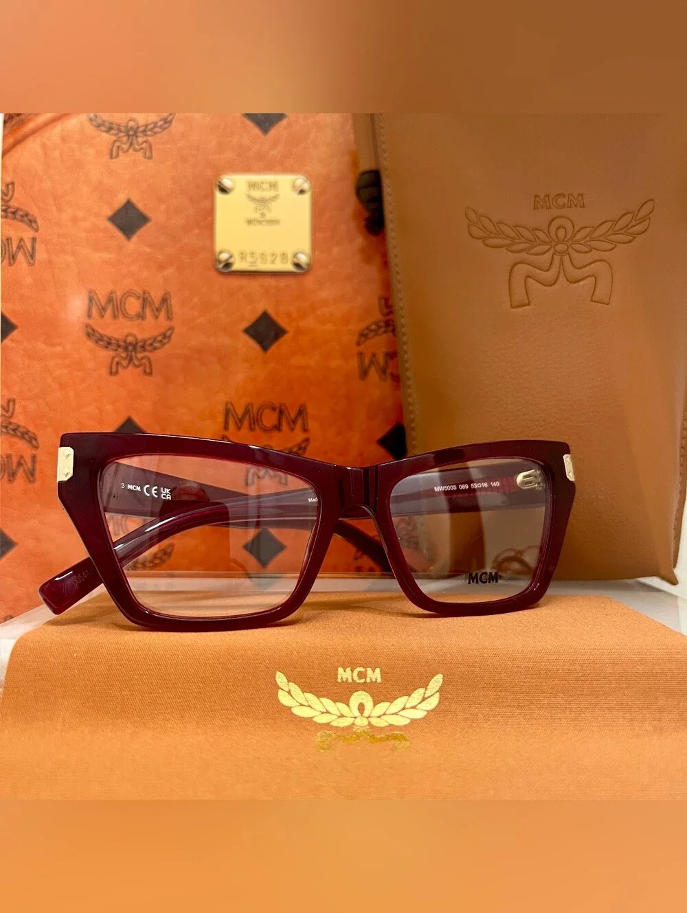 MCM MW5005 069 Shiny Bordeaux Modified Cat Eye Eyeglasses